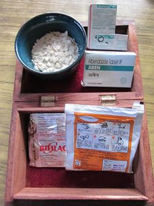 Ruth in Nepal gut medicines